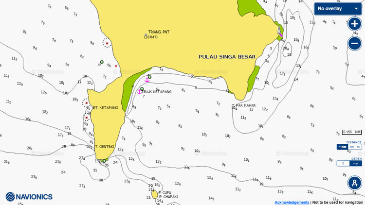 To open Navionics chart of the yacht anchorage in Ketapang Bay