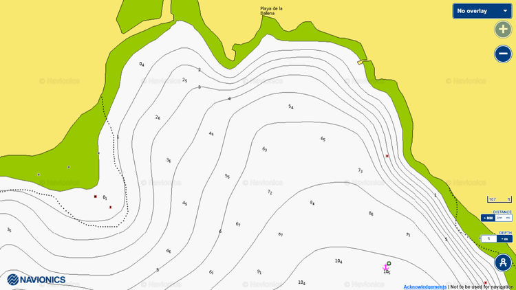 To open Navionics chart of the yacht anchorage in Baya Ballena in the south of Tenerife.