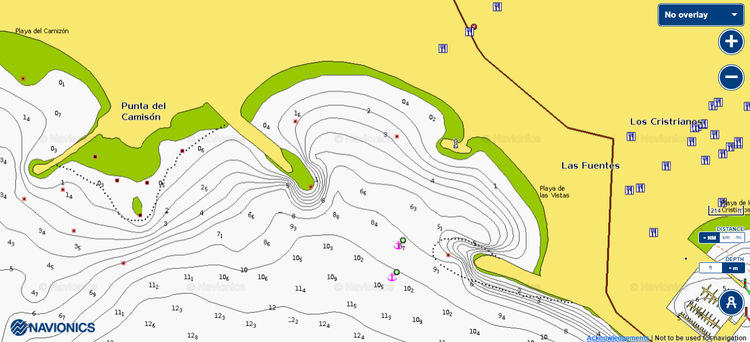 To open Navionics chart of the yacht anchorage at Vistas Beach