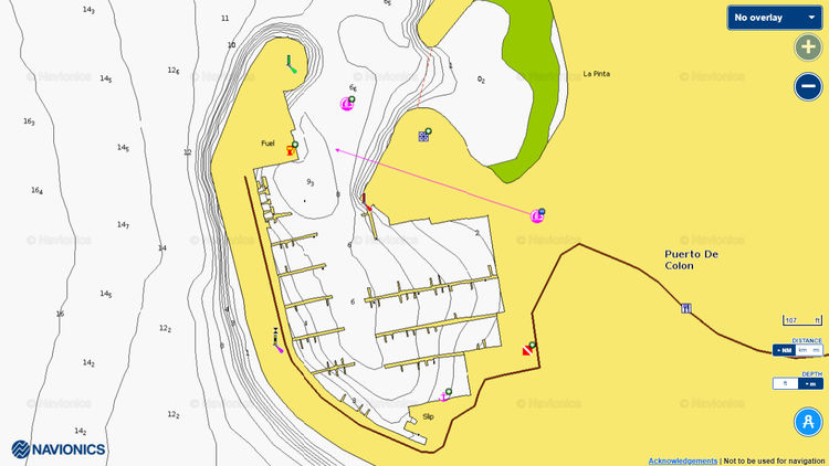 Open Navionics map of Port Colon Yacht Marina