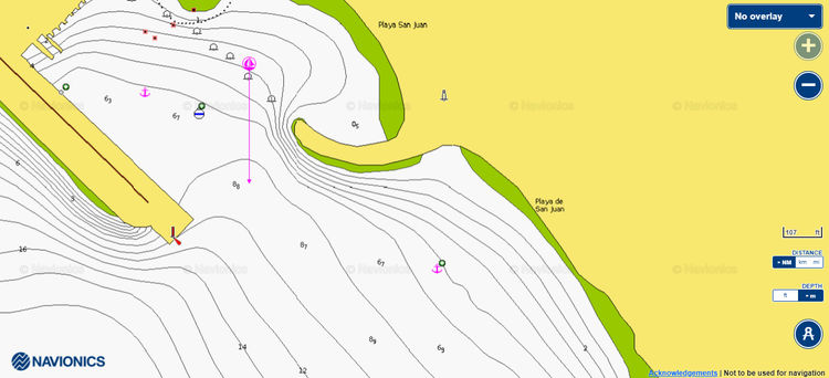 To open Navionics chart of the San Juan Village anchorage