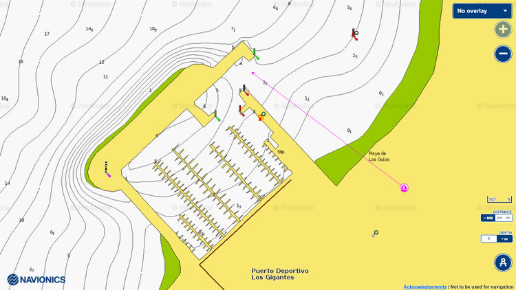 To open Navionics chart of the Yacht Marina Los Gigantes