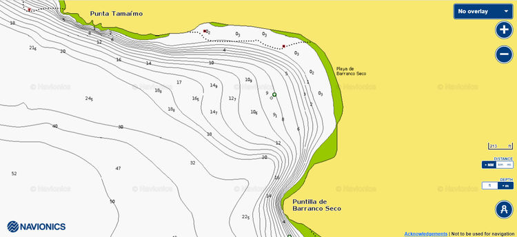 To open Navionics chart of the yacht anchorage near Barranco Seco Beach