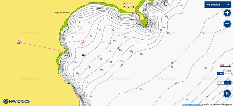 To open Navionics chart of yacht anchorage at Cape Perchel