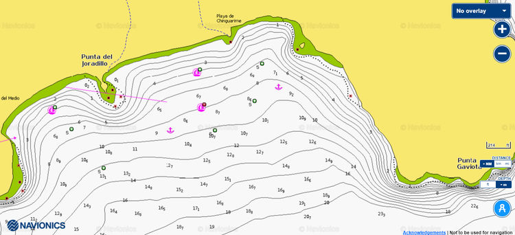 To open Navionics chart of yacht anchorage at Cape Gaviota