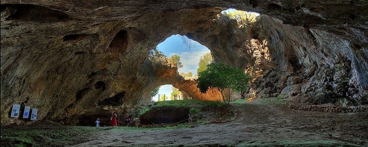 Vela Spila cave near Vela Luka. Korcula Island. Croatia.