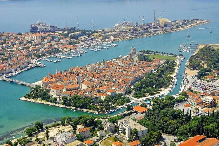 Panorama of the old town of Trogir