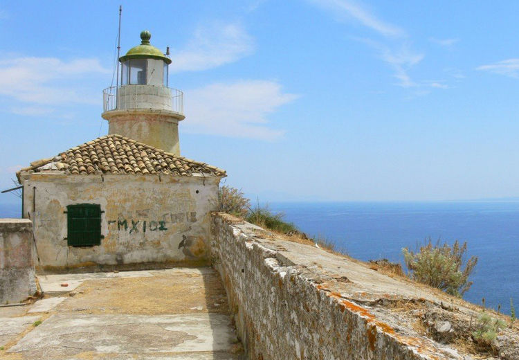 The lighthouse in the Old Fortress of Corfu. Corfu Island. Ionian Sea. Greece.