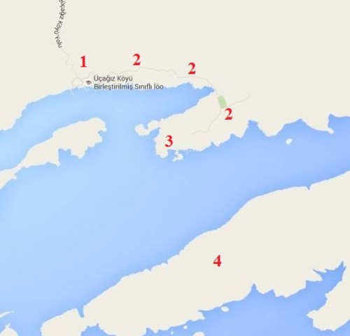 Location of Kekova attractions