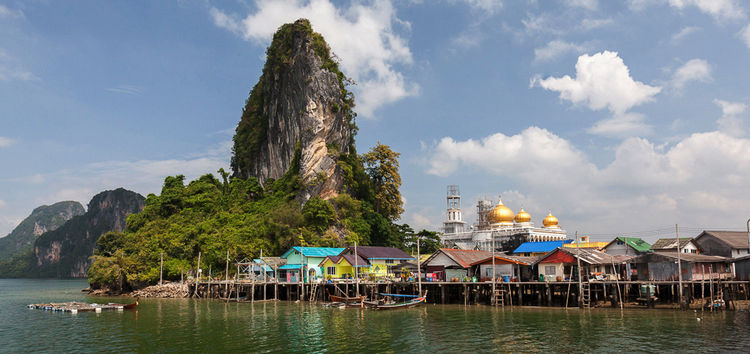 Sea Gypsy Village at Pan Yi Island in Pang Nga National Park. Thailand