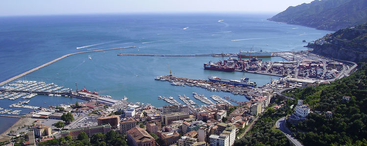 Yacht marinas and the port of Salerno