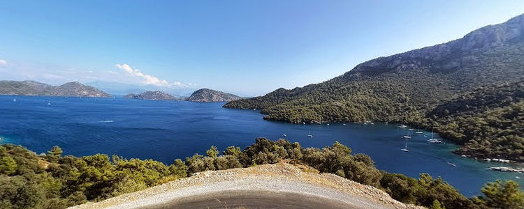 Yachts in Skopea Limani. Fethie Gulf. Turkey.