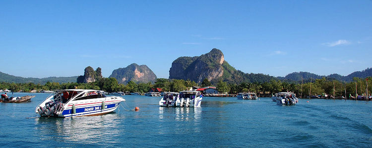 Yachts off the coast of Krabi