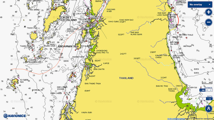 Ranong Coast on the Navionics chart