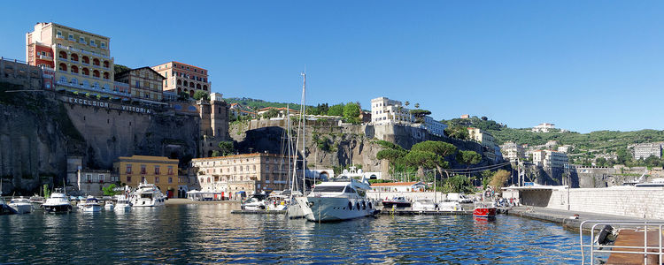 Sorrento. The Gulf of Naples on the Tyrrhenian coast of Italy.