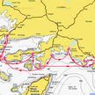 Yacht route from Fethie to the west