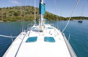 The foredeck sunning area