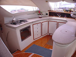 Galley (Kitchen) Area where Chef Dawn creates her magic meals