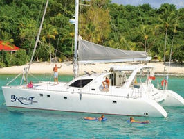 Relaxing at anchor by the beach