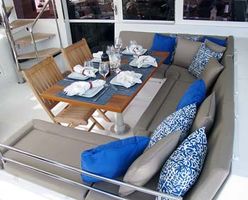 Dining on the aft deck