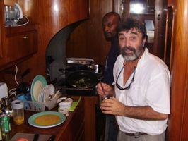 Crew in modern galley