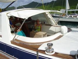 cozy cockpit and sunny deck pads