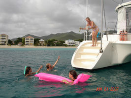 Swimming off the Stern