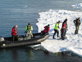 Zodiac tenders are the main tools for exploration