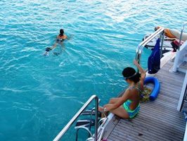 Snorkeling off the Swim Platform