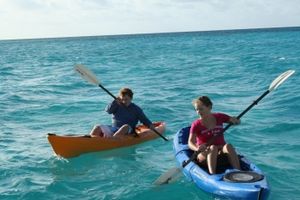 Having fun on the Kayaks