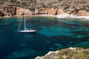 Lion King at anchor in Greece