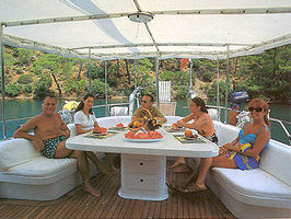 Aft Deck with Traditional Turkish Cuisine