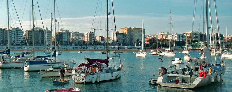 Yacht anchorage in Las Palmas 