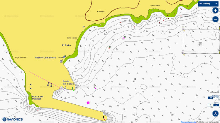 To open Navionics chart of the yacht anchorage in Santa Agueda Bay