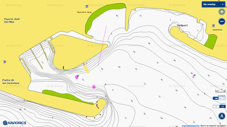 To open the Navionics chart of moorings in Anfi del Mar