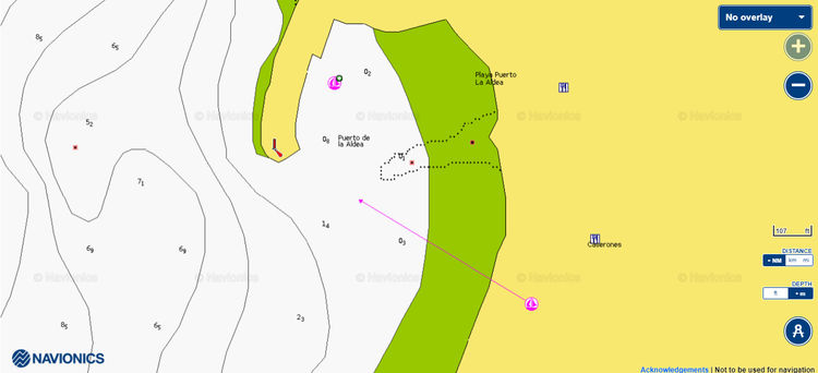 To open Navionics chart of the Los Caserones