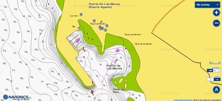 To open Navionics chart of the Port Las Nieves