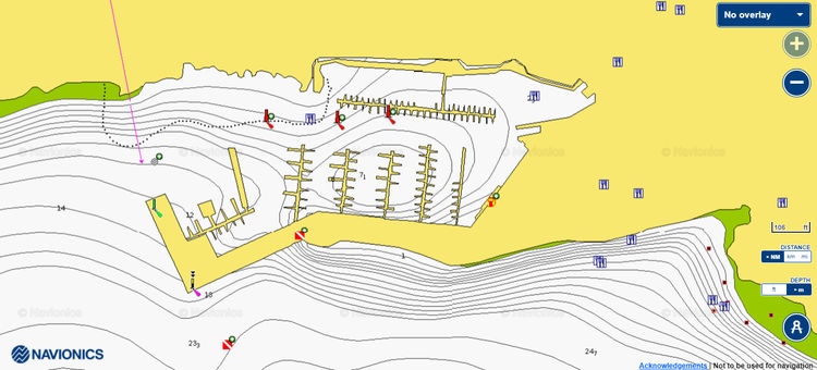 To open the Navionics chart of the Yacht Marina Carmen