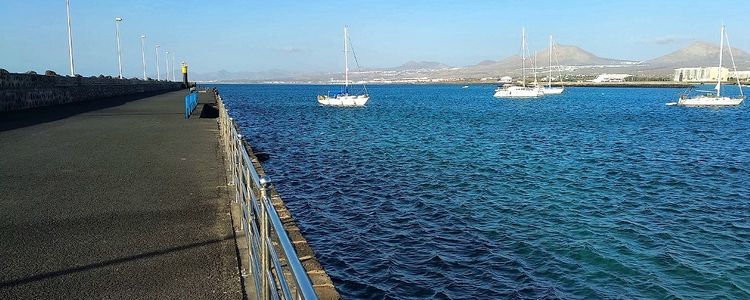 Yacht anchorage in the port of Arrecife