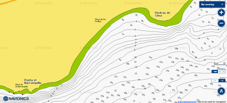 To open Navionics chart of the yacht anchorage at Posillos Beach