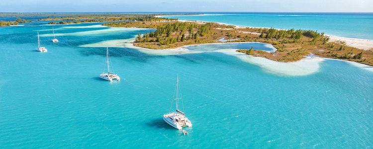 Yacht anchorage at Cape Sirena of Cayo Largo 