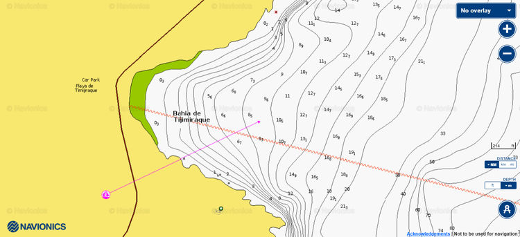 To open the Navionics chart of Timijiraque Bay