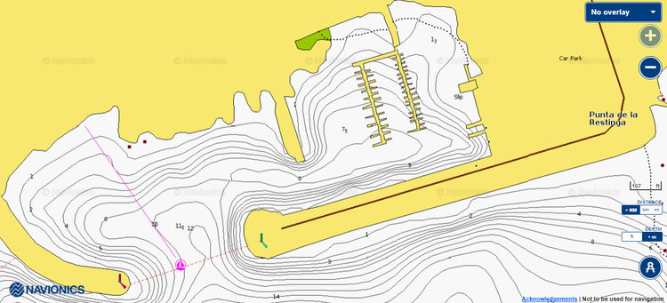 To open Navionics chart of yacht mooring in Restinga Harbor