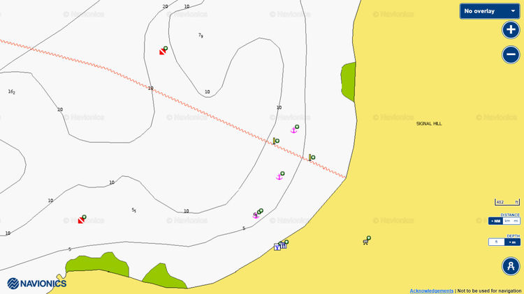 To open Navionics chart of the yacht anchorage in Beau Vallon Bay