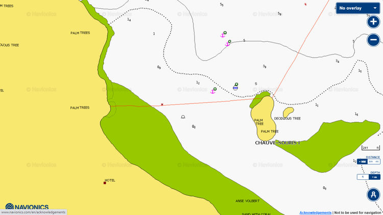 To open Navionics chart of the yacht anchorage in Volbert