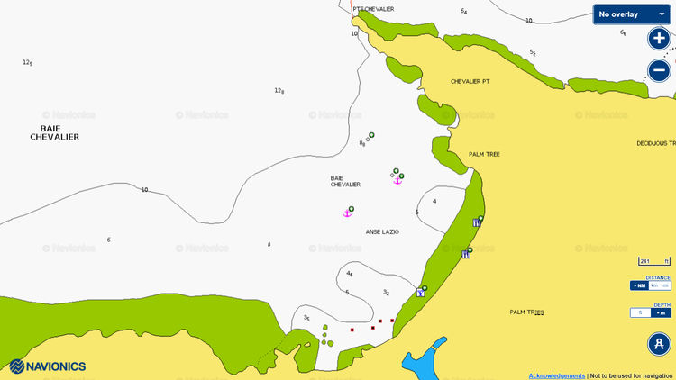 To open Navionics chart of the yacht anchorage in Lazio Bay