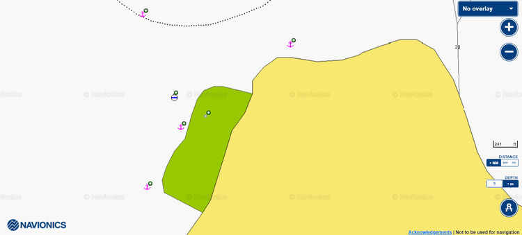 To open Navionics chart of yacht anchorage at Felicite Island