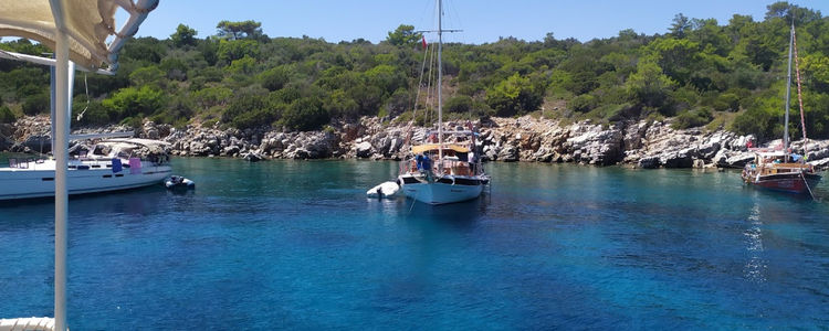 Yacht anchorage in the northern bay of Orak Island