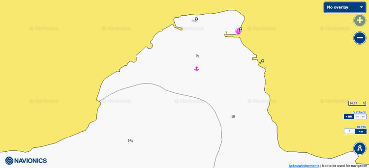 To open Navionics chart of yacht anchorage in Iskele Bay