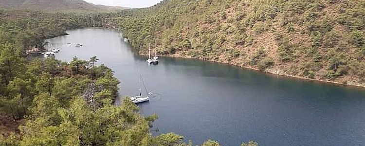 Anchorage of yachts in Kargi Bay